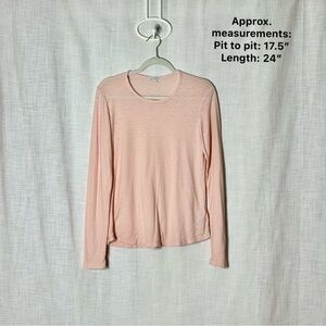 James Perse Standard Long Sleeve Tee Womens Size 2 Peach Cotton Modal Top